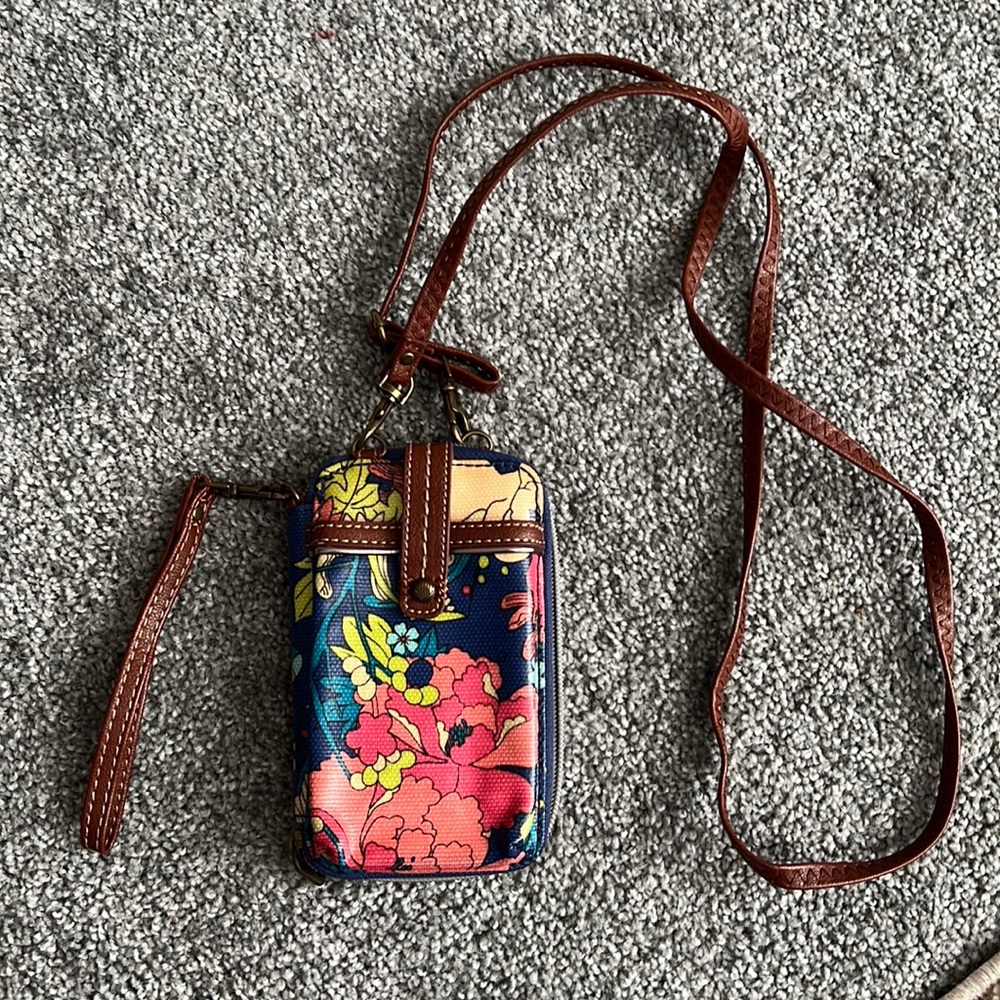 Sakroots Floral Wallet with Detachable Crossbody and Wrist Straps